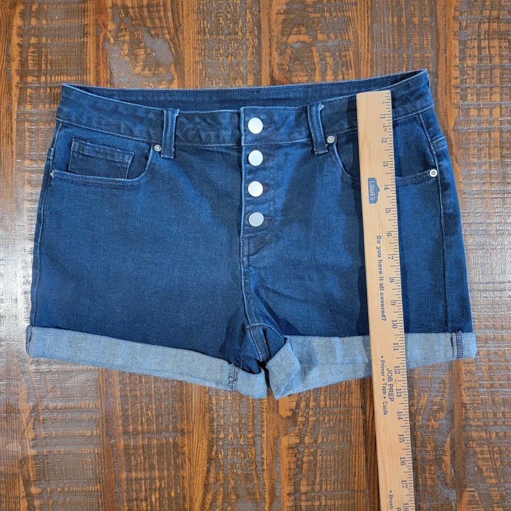 Lascana denim blue jean women shorts button fly Stretch Size 10 Style 98127232
